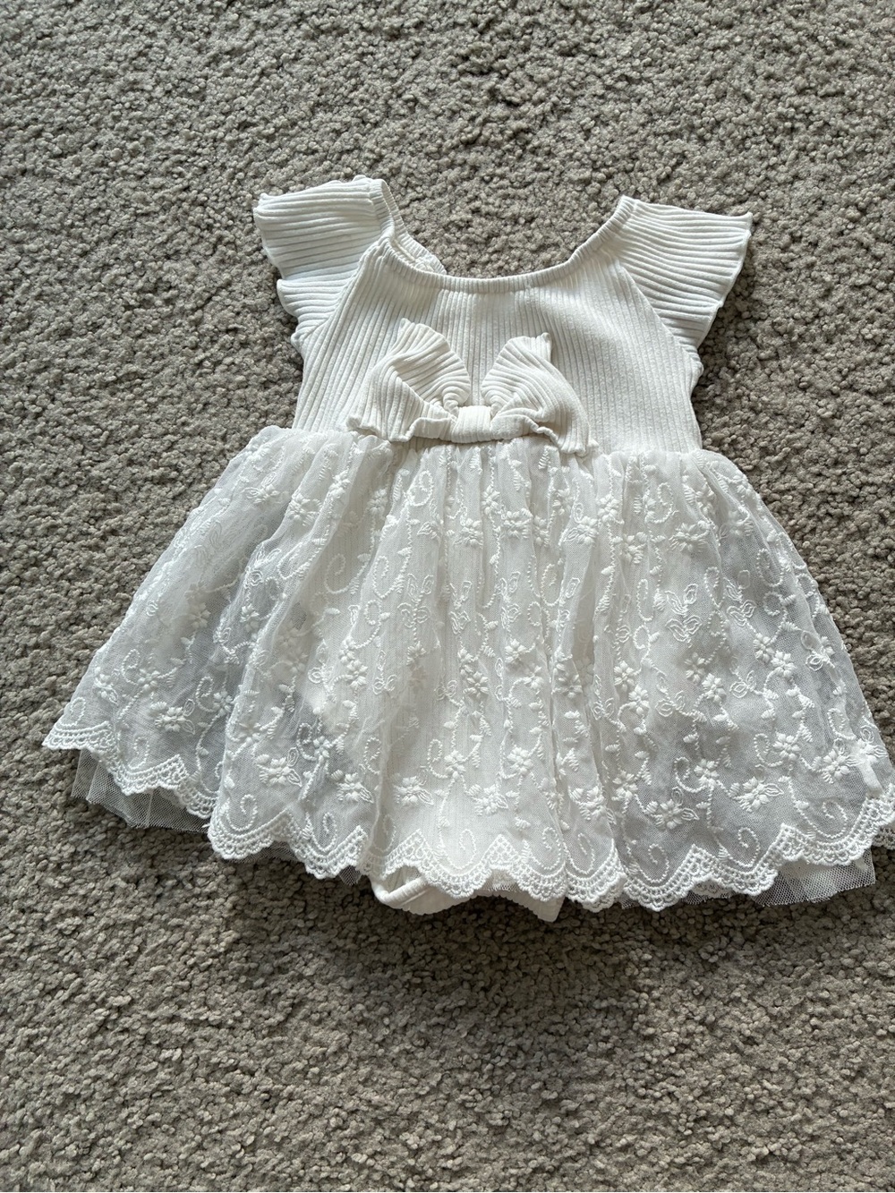 Next White Lace Baby Dress with Bow